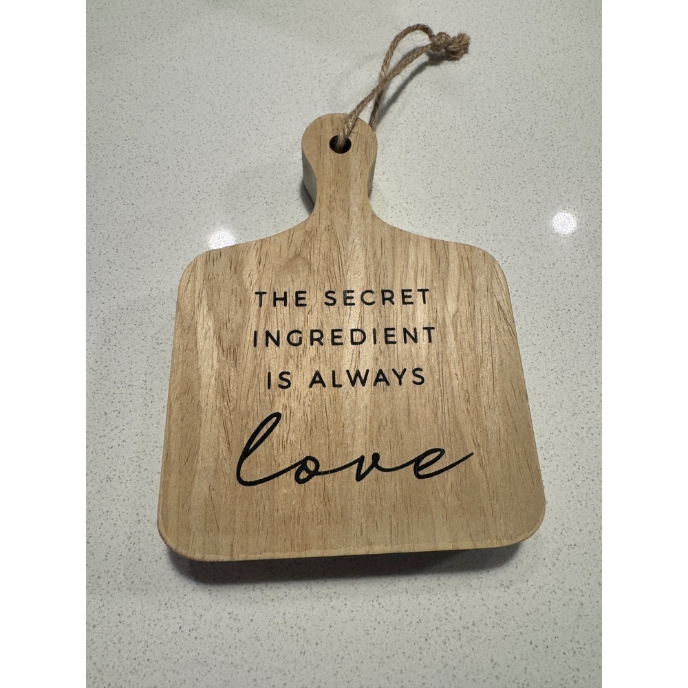 Belle Maison Mini Wood Cutting Board Decorative Sign Secret Ingredient Is Love